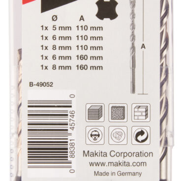 5-osaline betoonipuuride komplekt Makita 5-osaline betoonipuuride komplekt Makita – MAKITA – B-49052