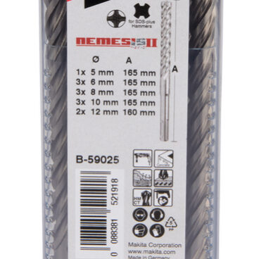 Betoonipuuride komplekt Makita Nemesis; SDS-plus; 12 tk Betoonipuuride komplekt Makita Nemesis; SDS-plus; 12 tk – MAKITA – B-59025
