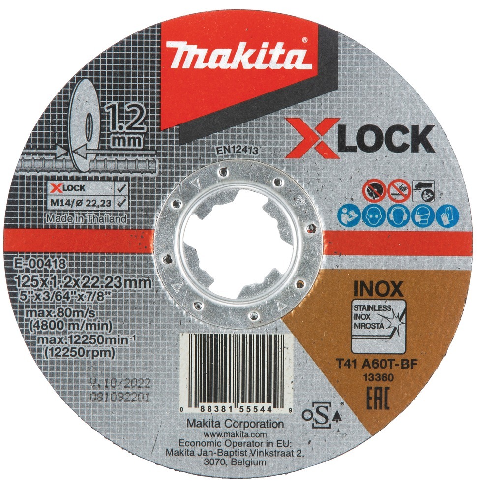 Lõikeketas 125×1.2mm RST/METALL Makita E-00418 (X-LOCK)