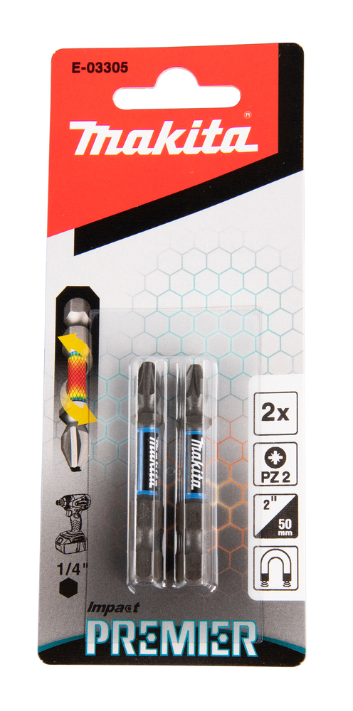 Torsion kruvikeeraja otsikud Makita (pz2-50mm) 2tk, impact premier Torsion kruvikeeraja otsikud Makita (pz2-50mm) 2tk, impact premier – E-03305