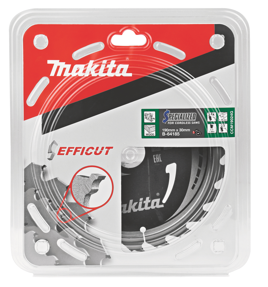 Saeketas 190x30x1.45mm 23° 24T EFFICUT Makita B-64185 Saeketas 190x30x1.45mm 23° 24T EFFICUT Makita B-64185 – B-64185