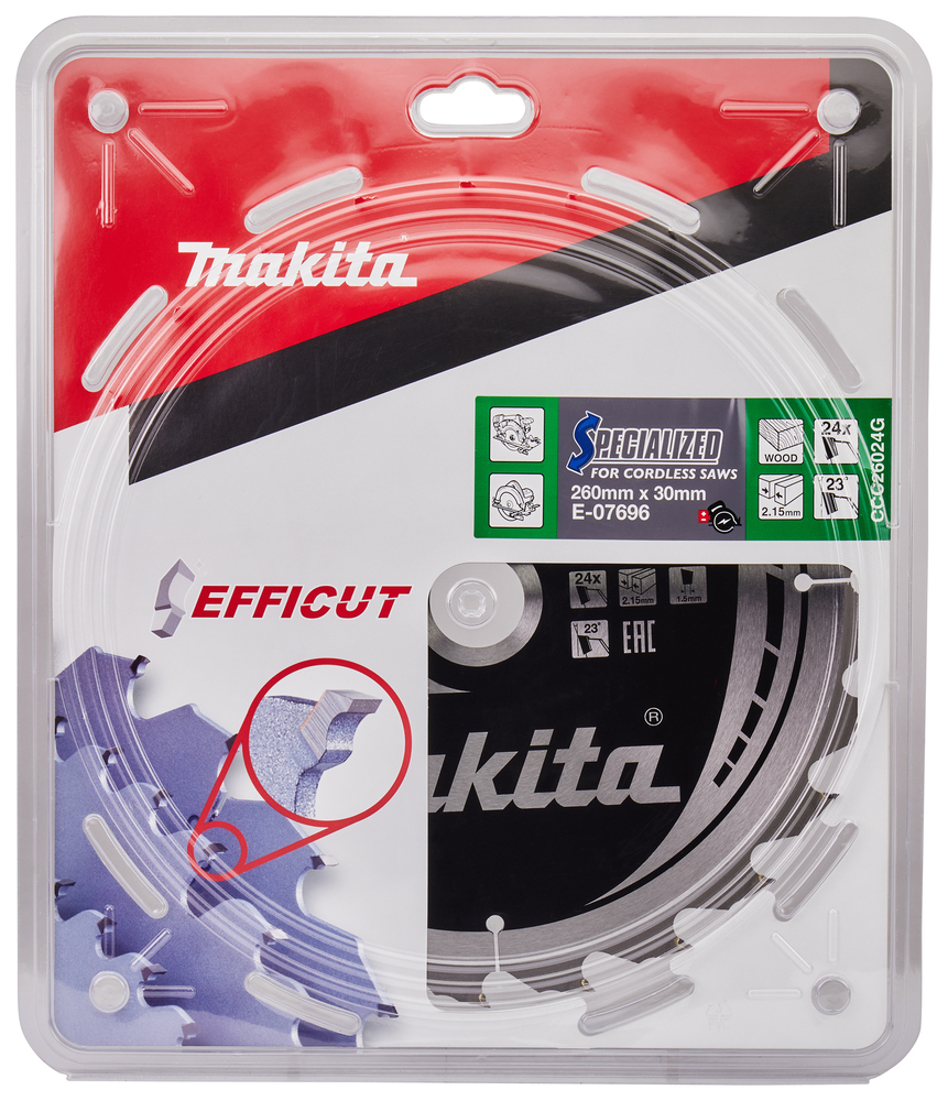 Saeketas 260X2.15X30mm 23° T24 EFFICUT Makita E-07696 Saeketas 260X2.15X30mm 23° T24 EFFICUT Makita E-07696 – E-07696