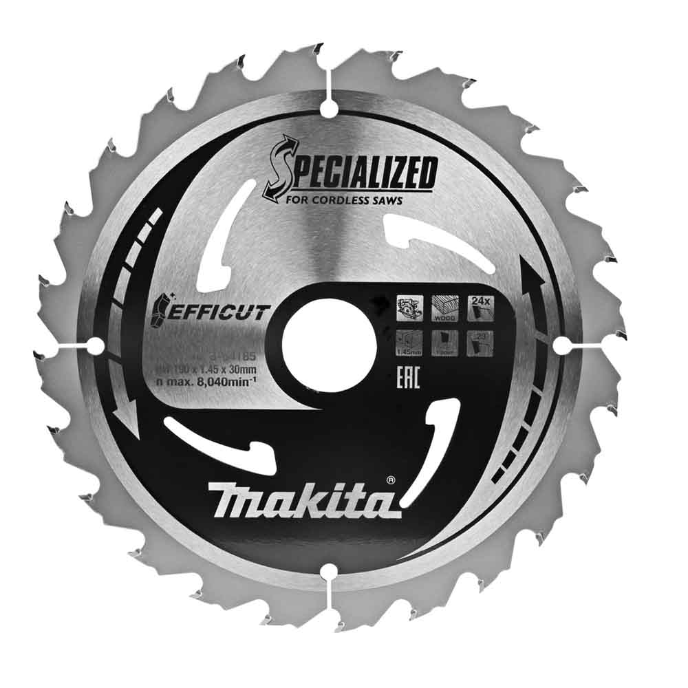 Saeketas 190x30x1.45mm 23° 24T EFFICUT Makita B-64185 – B-64185