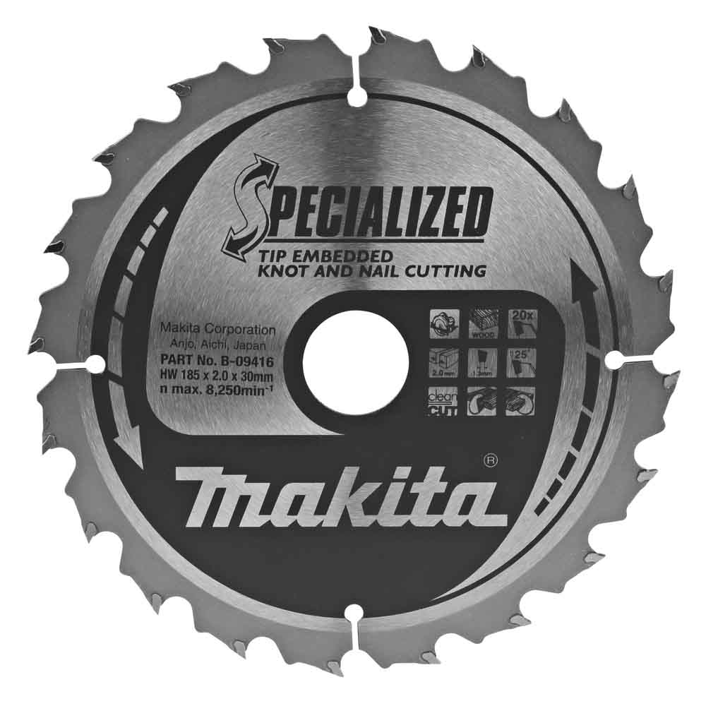 Saeketas 185X2X30mm 25° T20 SPECIALIZED Makita – B-09416